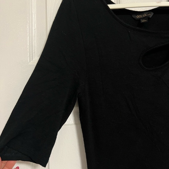 Women’s Goldray Xandra Ribbed Knit Black‎ Dress. - Picture 6 of 7